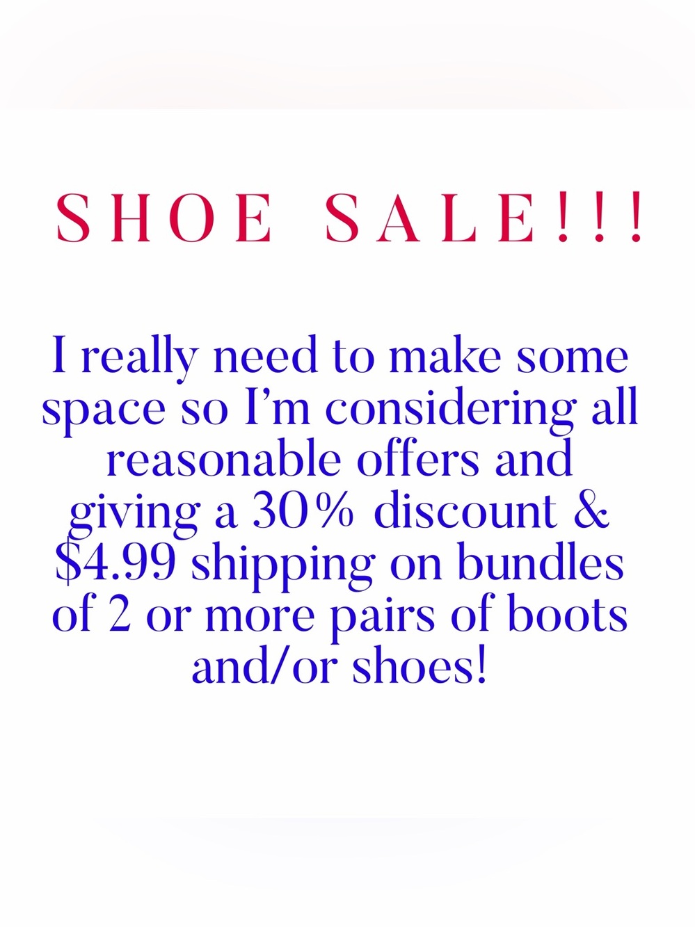 SHOE SALE!!